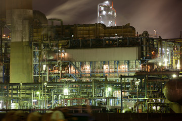 Oil Refinery on night