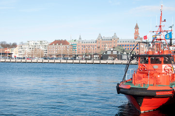 portowe miasto helsingborg - obrazy, fototapety, plakaty