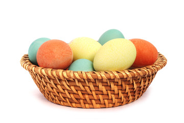 Easter eggs in basket