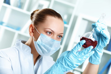 Young scientist working in laboratory