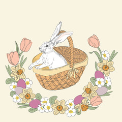 Retro easter greeting card