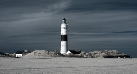 Sylt. Kampen lighthouse. Infrared.