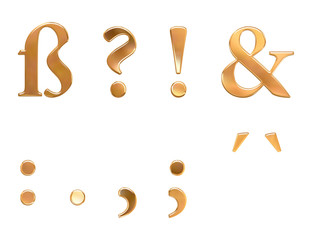 Goldene Buchstaben / Sonderzeichen © mekcar