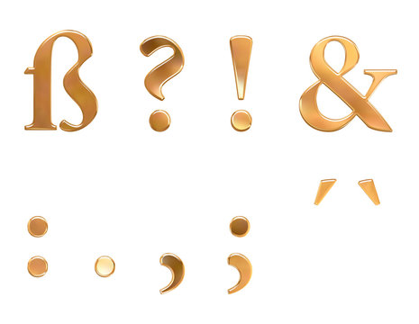 Goldene Buchstaben / Sonderzeichen