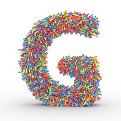 Texteffekt bunte Haare Buchstabe G