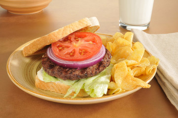 Home cooked hamburger
