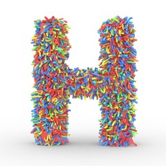 Texteffekt bunte Haare Buchstabe H