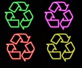 Neon Recycle Sign