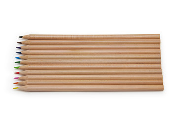 Color pencils isolated on white background