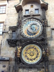 The monumental clock of the town hall in Prague