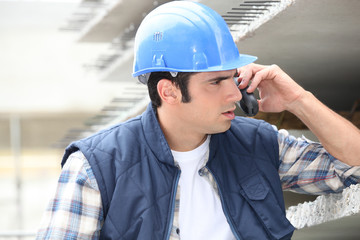 Builder on the phone