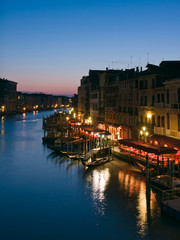 The Grand Canal at dusk in Venice