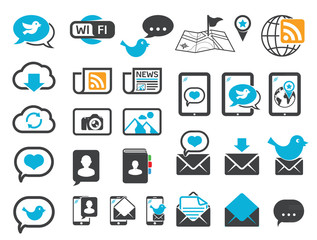 Modern communication icons