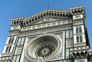 Facade of the cathedral in Florence Italy