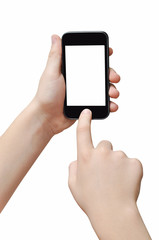 Pressing a button on smartphone
