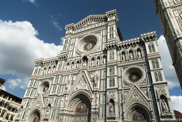 Fototapeta premium Facade and Campanile of Duomo of Florence Tuscany Italy