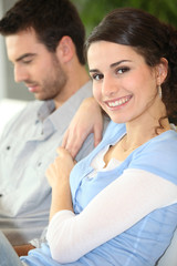 young couple at home
