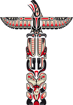Naklejka Haida style totem pattern