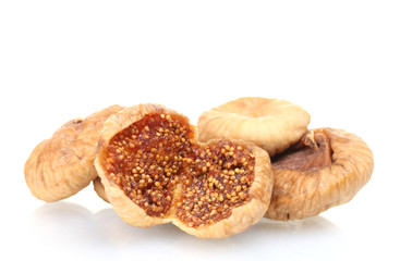 delicious dried figs isolated on white