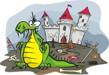 dragon under the castle