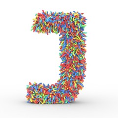 Texteffekt bunte Haare Buchstabe J