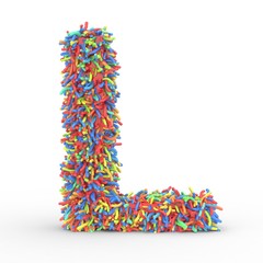 Texteffekt bunte Haare Buchstabe L