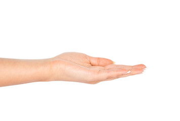 Empty hand isolated on white background