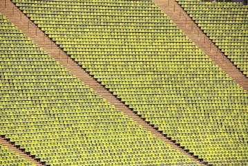 Obraz premium Green chairs in a stadium