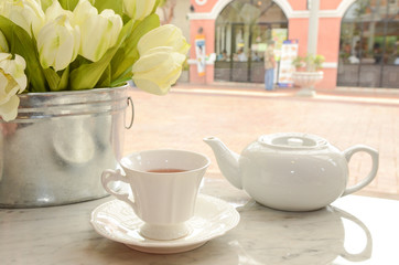 cup of tea and flower