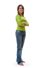 Full length portrait of woman.