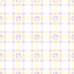 Seamless Check Pattern Bunny Yellow/Purple Horizontal © Jan Engel