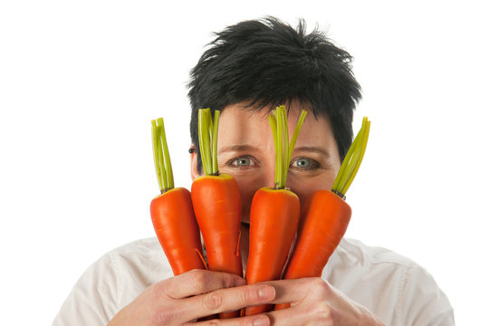 Woman with carrots