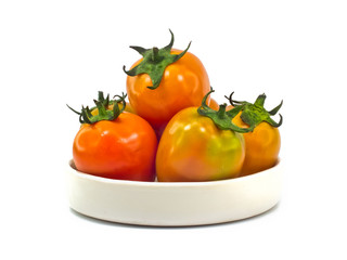 Tomatoes in Ceramic plate.