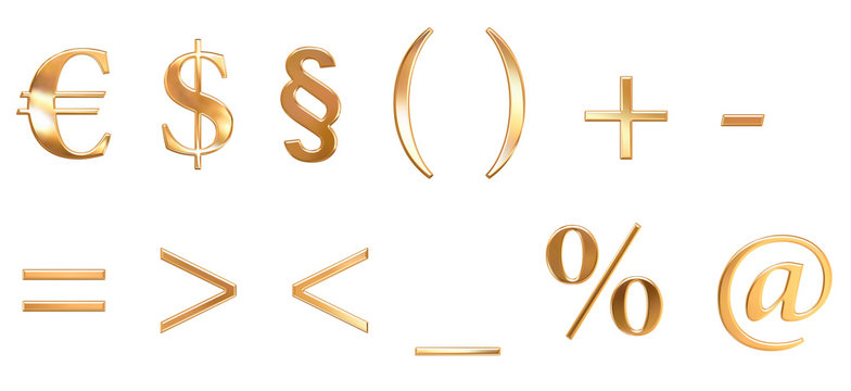 Goldene Buchstaben / Sonderzeichen