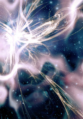 Supernova and nebula - obrazy, fototapety, plakaty