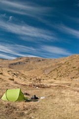 Tent in the mountains