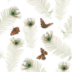 Fototapeta na wymiar Jednolite wzór Motyl peacock