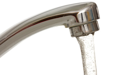 water running down from the faucet