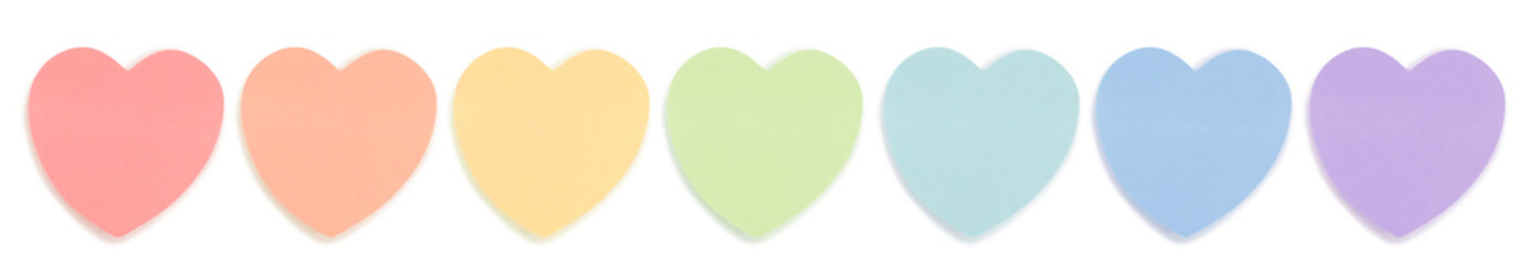rainbow hearts of paper