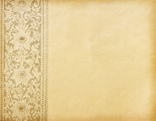 Old worn paper with oriental ornament.