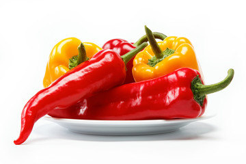 Healthy food. Fresh vegetables. Peppers on a white background.
