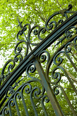 Portail, fer forgé, grille, entrée, parc, château, immobilier