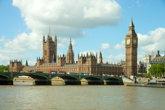 House of Parliament with Big Ban tower in London, UK
