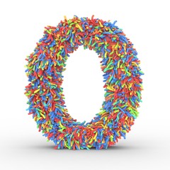 Texteffekt bunte Haare Buchstabe O