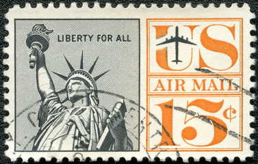 Fototapeta premium UNITED STATES OF AMERICA - 1959: shows Statue of Liberty