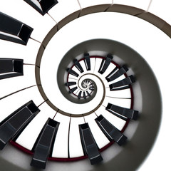 Clavier de piano, spirale