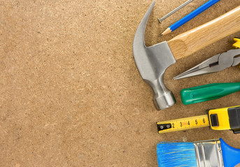 tools on wood texture
