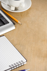 keyboard and notebook