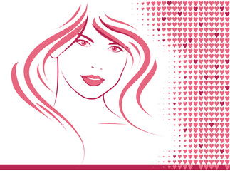 Salon hair with pink hearts