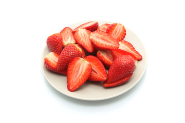 Fresh strawberries on plate